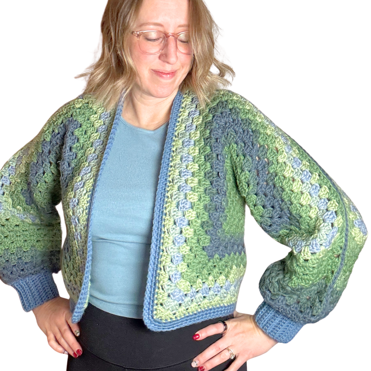 Cropped Hexagon Cardigan