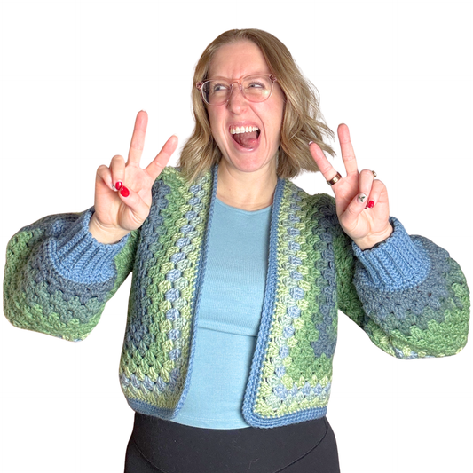 Cropped Hexagon Cardigan