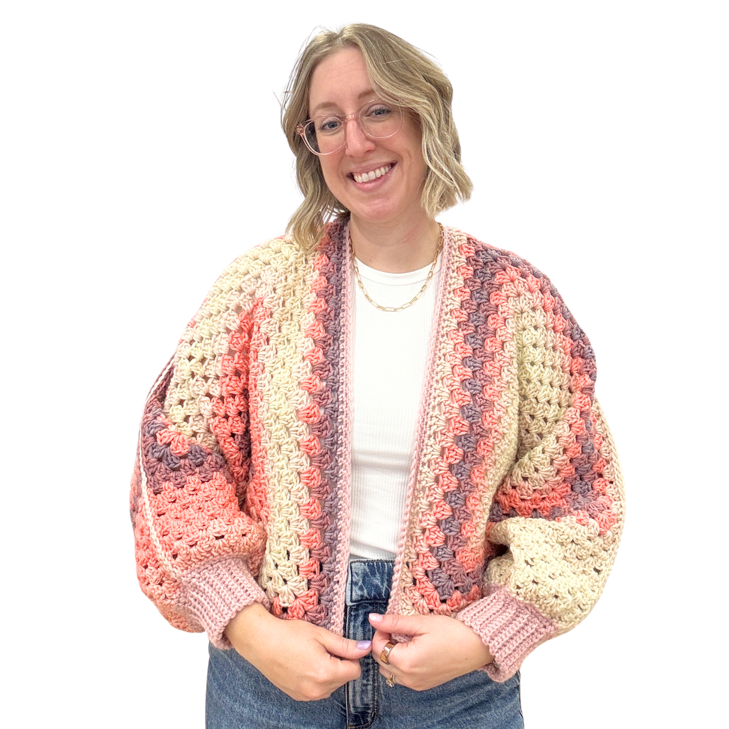 Cropped Hexagon Cardigan